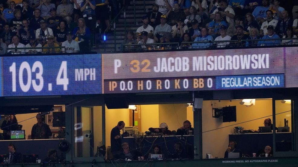 Brewers' Jacob Misiorowski sets World Series velocity record on his first pitch — Fox 11 Green Bay Sports, Waconia Sports news